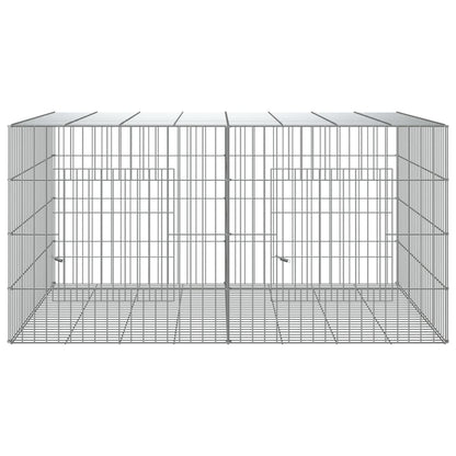 Conigliera con 2 Pannelli 110x79x54 cm Ferro Zincato