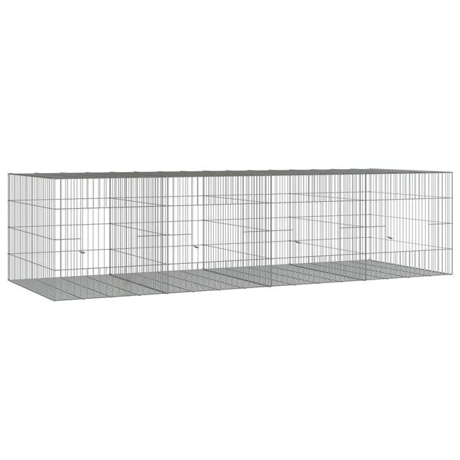 Conigliera con 4 Pannelli 217x79x54 cm Ferro Zincato