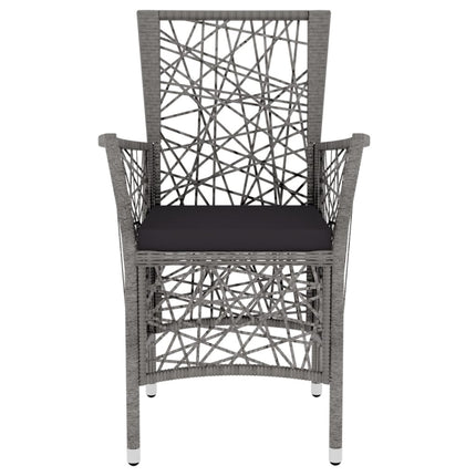 Set Mobili da Pranzo per Giardino 3 pz in Polyrattan Grigio