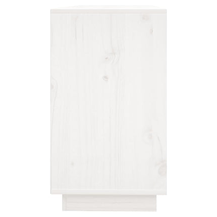 Credenza Bianca 111x34x60 cm in Legno Massello di Pino