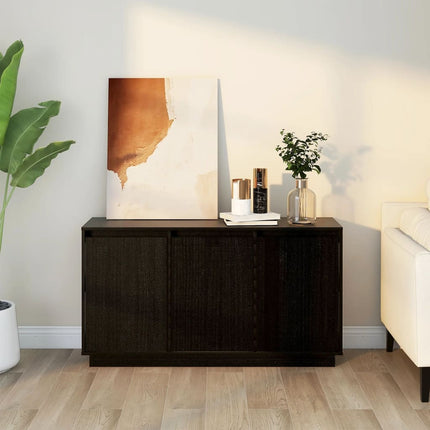 Credenza Grigia 111x34x60 cm in Legno Massello di Pino