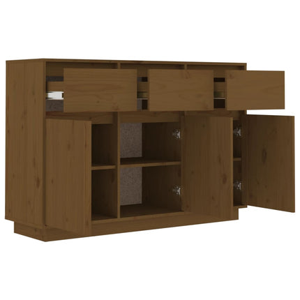 Credenza Marrone Ambra 110x34x75 cm in Legno Massello di Pino