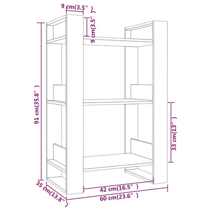 Libreria/Divisorio Ambrato 60x35x91 cm in Legno Massello