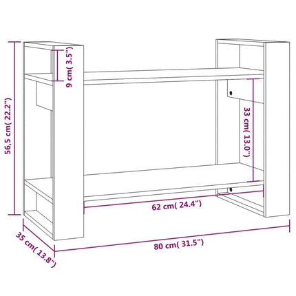 Libreria/Divisorio Ambrato 80x35x56,5 cm Legno Massello di Pino