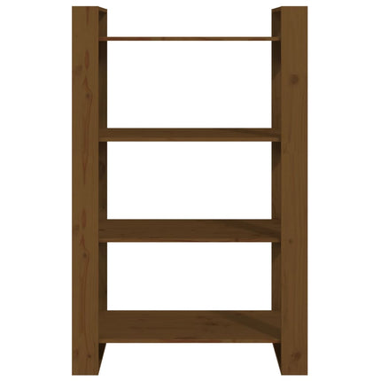 Libreria/Divisorio Ambrato 80x35x125 cm Legno Massello di Pino