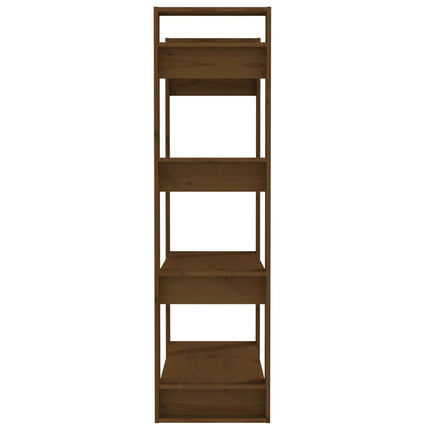 Libreria/Divisorio Ambrato 80x35x125 cm Legno Massello di Pino