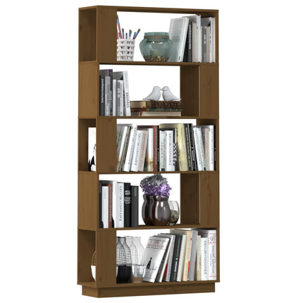 Libreria/Divisorio Ambrato 80x25x163,5cm Legno Massello di Pino