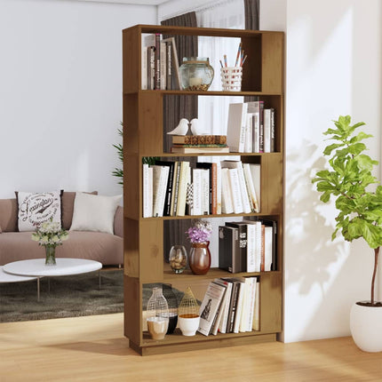Libreria/Divisorio Ambrato 80x25x163,5cm Legno Massello di Pino