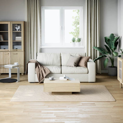 Tappeto Lavabile Soffice Pelo Corto 160x230cm Antiscivolo Crema