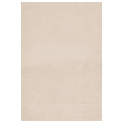 Tappeto Lavabile Soffice Pelo Corto 160x230cm Antiscivolo Beige