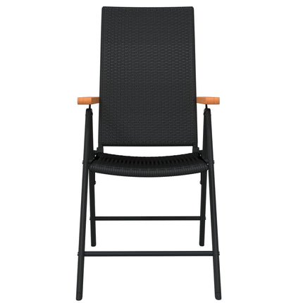 Set da Pranzo per Giardino 9 pz con Cuscini Nero