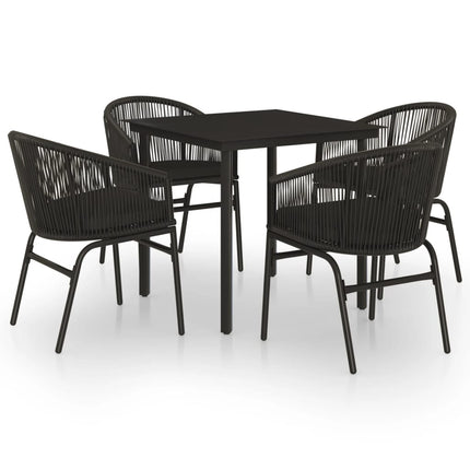 Set da Pranzo per Giardino 5 pz Nero
