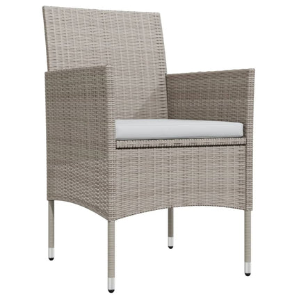 Set da Pranzo da Giardino 3 pz con Cuscini Beige e Nero