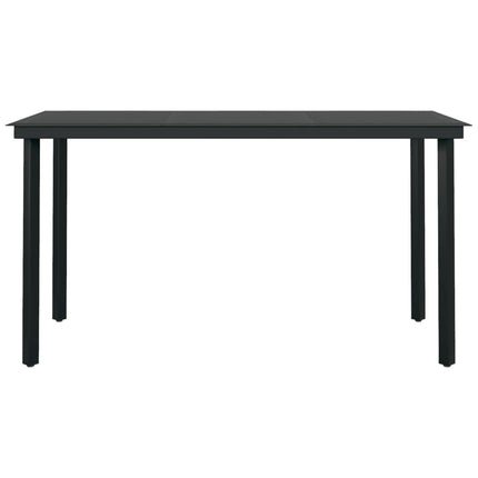 Set da Pranzo da Giardino 5 pz con Cuscini Nero