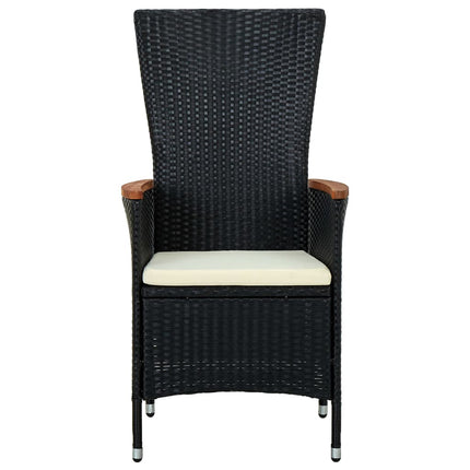 Set da Pranzo da Giardino 5 pz con Cuscini Nero