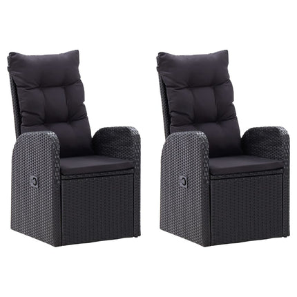 Set da Pranzo da Giardino 5 pz con Cuscini Nero