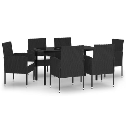 Set da Pranzo da Giardino 7 pz Nero