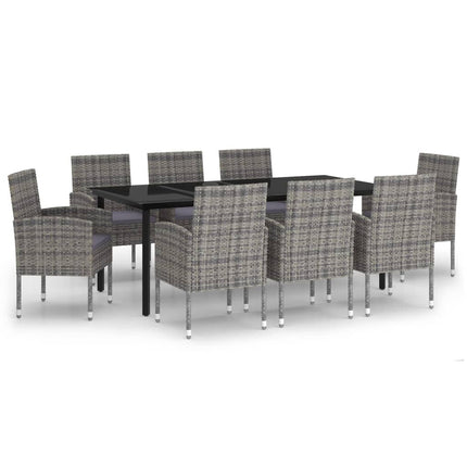 Set da Pranzo da Giardino 9 pz Antracite