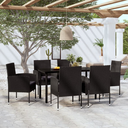 Set da Pranzo da Giardino 7 pz Nero