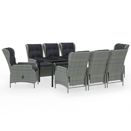 Set da Pranzo da Giardino 9 pz Grigio Chiaro