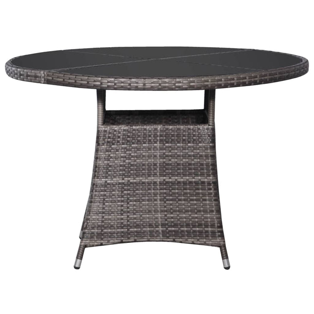 Tavolo da Giardino Grigio Ø110x74 cm in Polyrattan