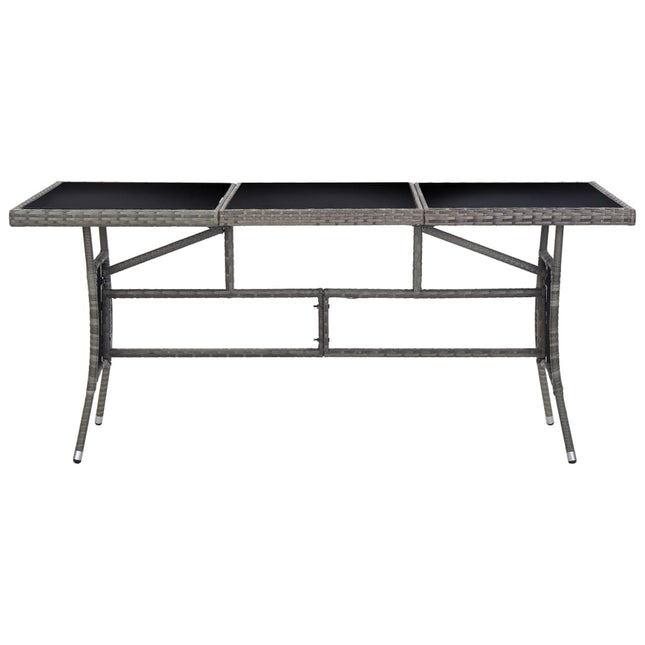 Tavolo da Giardino Grigio 170x80x74 cm in Polyrattan
