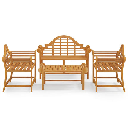 Set Salotto per Giardino 4pz Legno Massello di Teak