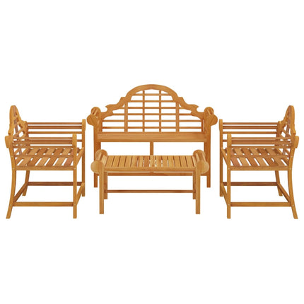 Set Salotto per Giardino 4pz Legno Massello di Teak