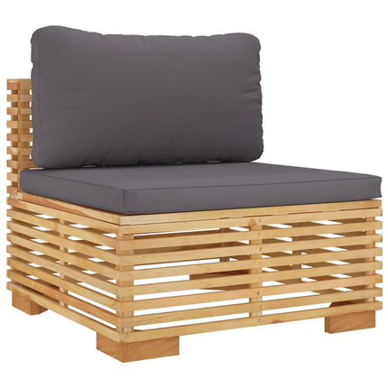 Set Divani da Giardino 4 pz con Cuscini Legno Massello di Teak