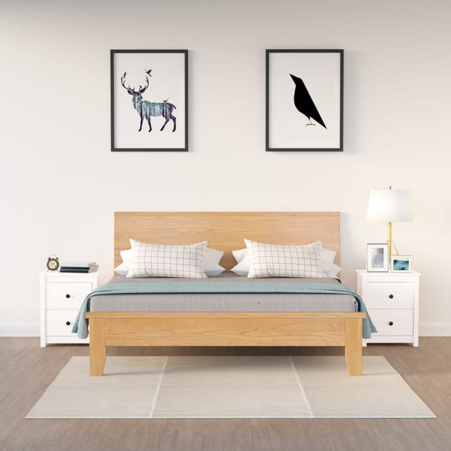 Comodini 2 pz Bianchi 50x35x61,5 cm in Legno Massello di Pino