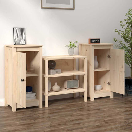 Credenze 2 pz 39x35x80 cm in Legno Massello di Pino
