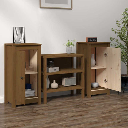 Credenze 2 pz Ambra 39x35x80 cm in Legno Massello di Pino
