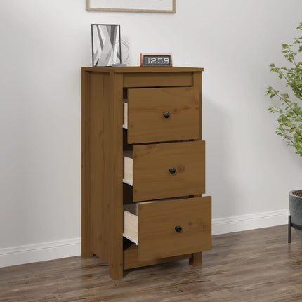 Credenza Marrone Ambrato 40x35x80 cm in Legno Massello di Pino
