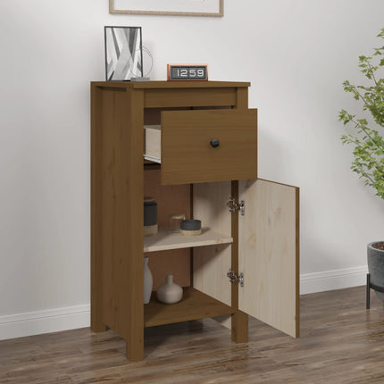 Credenza Marrone Ambrato 40x35x80 cm in Legno Massello di Pino