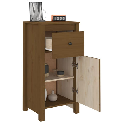 Credenza Marrone Ambrato 40x35x80 cm in Legno Massello di Pino