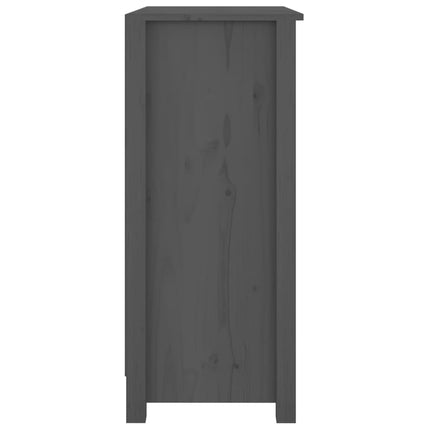 Credenza Grigia 70x35x80 cm in Legno Massello di Pino