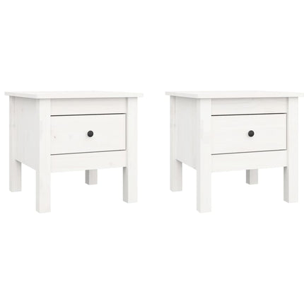 Tavolini 2 pz Bianchi 40x40x39 cm Legno Massello di Pino
