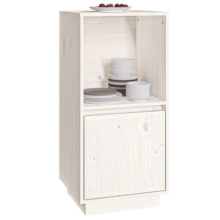 Credenza Bianca 38x35x80 cm in Legno Massello di Pino