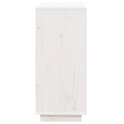Credenza Bianca 74x35x80 cm in Legno Massello di Pino