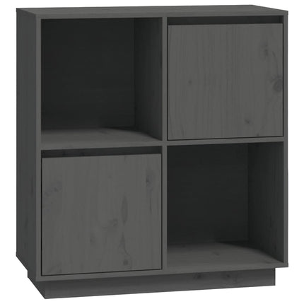 Credenza Grigia 74x35x80 cm in Legno Massello di Pino