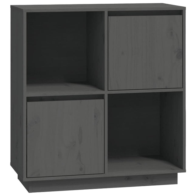 Credenza Grigia 74x35x80 cm in Legno Massello di Pino