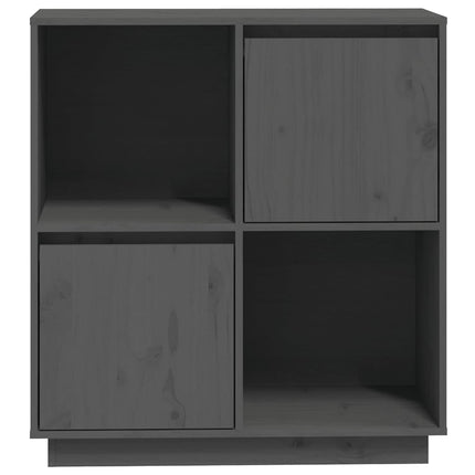 Credenza Grigia 74x35x80 cm in Legno Massello di Pino