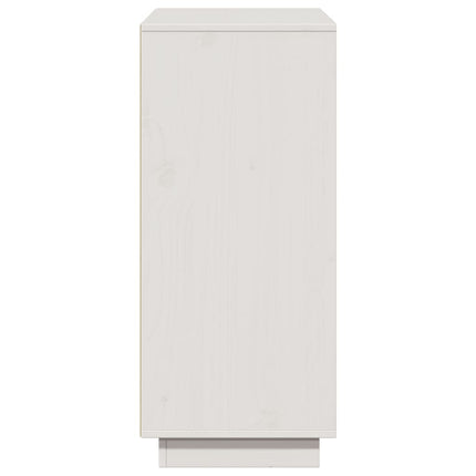 Credenza Bianca 110,5x35x80 cm in Legno Massello di Pino