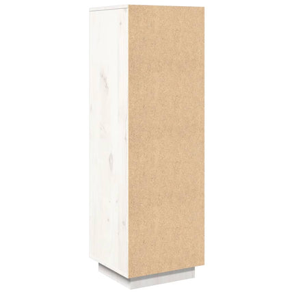 Credenza Bianca 38x35x117 cm in Legno Massello di Pino
