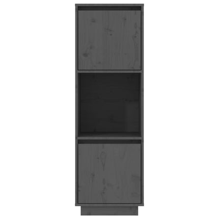 Credenza Grigia 38x35x117 cm in Legno Massello di Pino