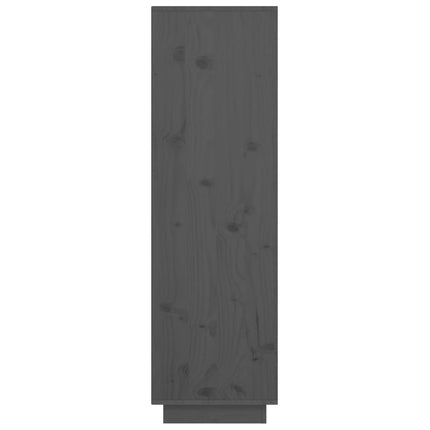 Credenza Grigia 38x35x117 cm in Legno Massello di Pino