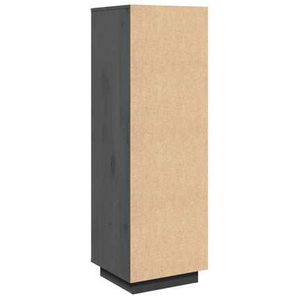 Credenza Grigia 38x35x117 cm in Legno Massello di Pino