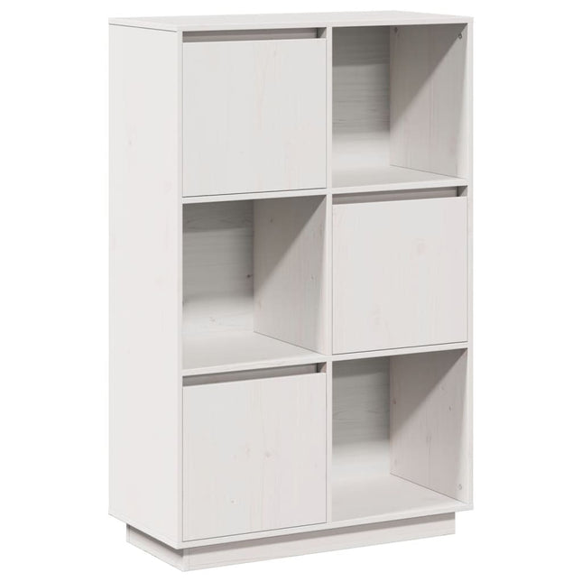 Credenza Bianca 74x35x117 cm in Legno Massello di Pino