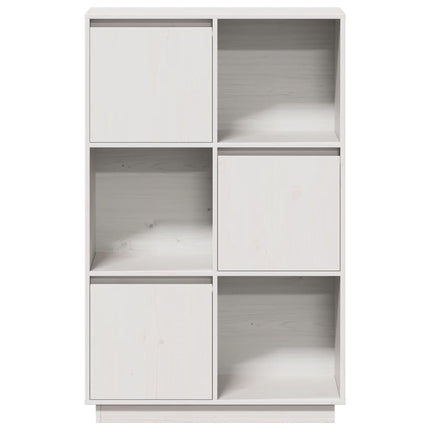 Credenza Bianca 74x35x117 cm in Legno Massello di Pino