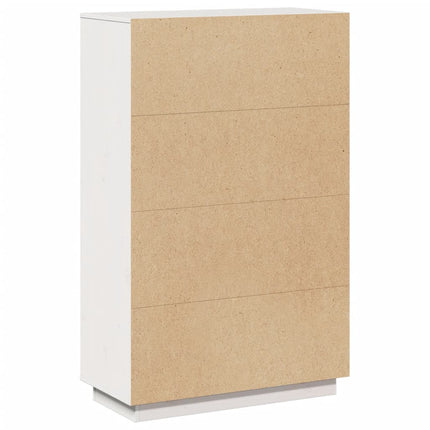 Credenza Bianca 74x35x117 cm in Legno Massello di Pino
